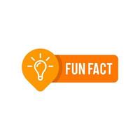Fun Fact vector template post with idea bulb light icon sticker for social media background, quick tips blank template fyi modern graphic label vector