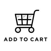 agregar al icono de vector de carrito de compras para tienda en línea, botón de diseño de icono de tienda de tienda web en línea