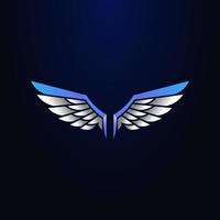 white and blue wing vector. wings vector element design logo icon illustration element