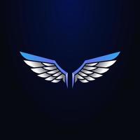 white and blue wing vector. wings vector element design logo icon illustration element