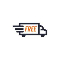 free shipping or delivery cargo truck icon vector in trendy line illustration