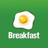 Fried egg vector Illustration. Breakfast food poster, sunny side up with oil. Omelette scrambled egg