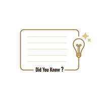 Did you know vector template post with idea bulb light icon for social media background, fun fact blank template fyi vector