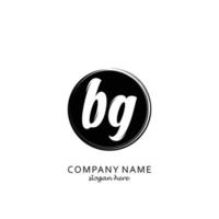 Initial BG with black circle brush logo template vector