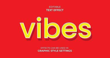 efecto de texto de vibraciones con letras 3d vector