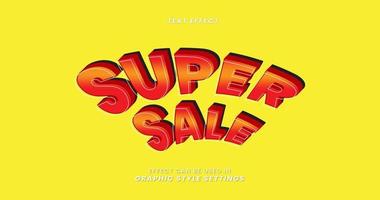 Super Sales Text Effect with 3D Letters vector