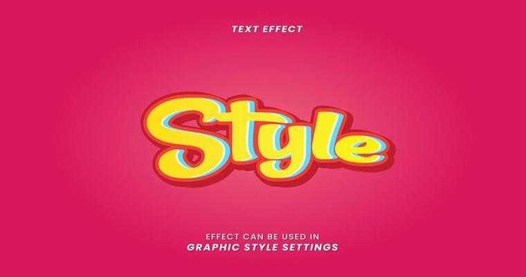 style text effect with 3D letters