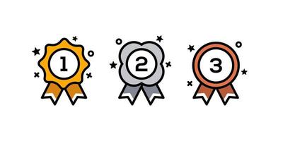 1st 2nd 3rd medal first place second third award winner badge guarantee winning prize ribbon symbol sign icon logo template Vector clip art illustration