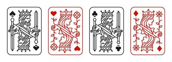 Jack, King And Queen, Playing Cards - Isolated On White Stock Vector