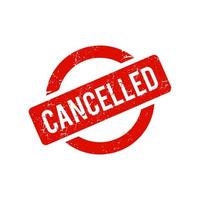 cancelled stamp. cancelled square grunge sign. vector element icon in red color with rustic effect