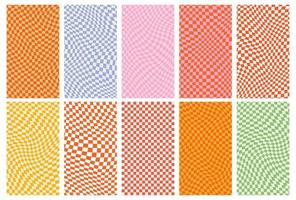 Groovy retro pattern background in psychedelic checkered backdrop style. A chessboard in a minimalist abstract design with a 60s 70s aesthetic vibe. hippie style y2k. funky print vector illustration