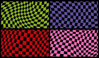 Groovy retro pattern background in psychedelic checkered backdrop style. A chessboard in a minimalist abstract design with a 60s 70s aesthetic vibe. hippie style y2k. funky print vector illustration