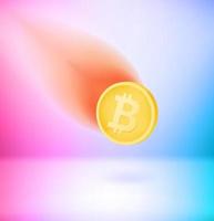 caída del concepto de riqueza bitcoin. ilustración vectorial 3d vector