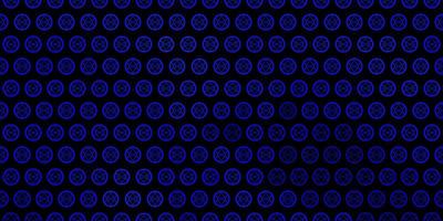 Dark BLUE vector background with occult symbols.