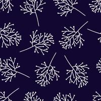 Seamless spring pattern with flowers in line art style. vector