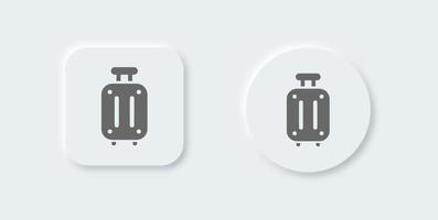 Suitcase line icon in neomorphic design style. Baggage bag signs vector illustration.