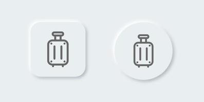 Suitcase line icon in neomorphic design style. Baggage bag signs vector illustration.