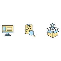 Launching project process icons  symbol vector elements for infographic web