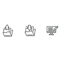 Cloud document access and sharing service icons  symbol vector elements for infographic web