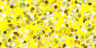 Light green, yellow vector pattern with abstract shapes.