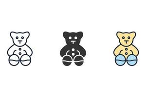 oso de peluche iconos símbolo elementos vectoriales para infografía web vector