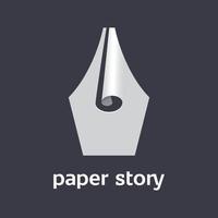 logotipo de la historia de papel vector