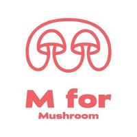 M for Mushroom Logo vector