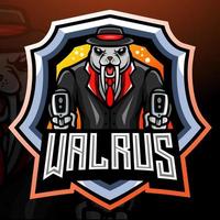 Walrus gunners mascot. esport logo design vector