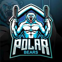 Polar bear mascot. esport logo design vector