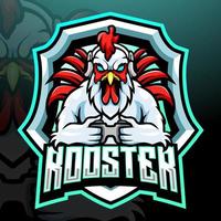 Rooster gaming mascot. esport logo design vector