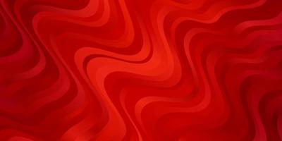 Light Red vector background with curved lines.