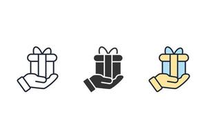 GIFT icons  symbol vector elements for infographic web