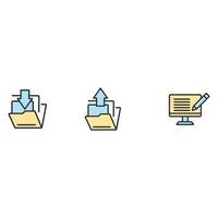 Cloud document access and sharing service icons  symbol vector elements for infographic web