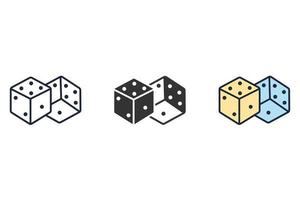 Dice icons  symbol vector elements for infographic web