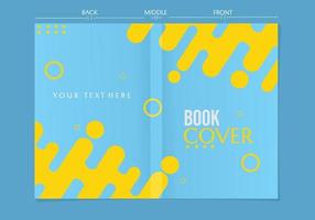 set of blue book cover designs on yellow splash pattern background vector