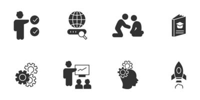 Training. Motivation, Skills, Development and Webinar icons  symbol vector elements for infographic web