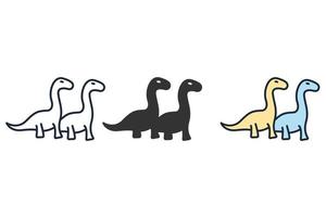 dinosaurios iconos símbolo elementos vectoriales para infografía web vector