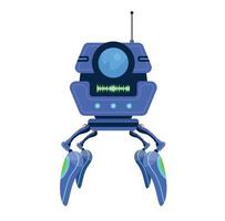 Cute robot isolated. Assistant android. Futuristic, fictional cyborg, artificial intelligence. Alien, fantastic machine. Funny picture for kids. Flat vector illustration.