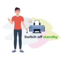 Tip how to save energy at home and in the office. Tip how to lower utility bills. Energy-saving concept. vector