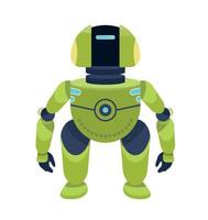 Robot isolated. Futuristic, fictional cyborg, artificial intelligence android. Alien, fantastic machine. Funny picture for kids. Flat vector illustration.