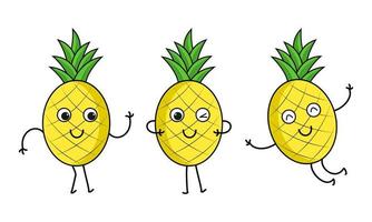 Pineapple cute character vector