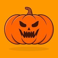 Pumpkin halloween flat cartoon vector