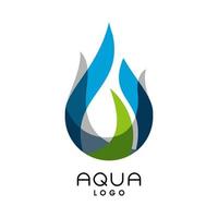 logotipo de agua abstracto único como ilustración de fuego vector