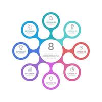 Workflow 8 process infographic design template colorful vector