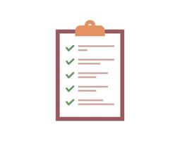 Checklist and check mark flat vector illustration.