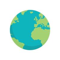 Earth and planet flat vector illustration.