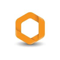 Branding orange color hexagon vector logo concept illustration