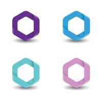 Hexagon vector geometric polygonal logo set concept illustration