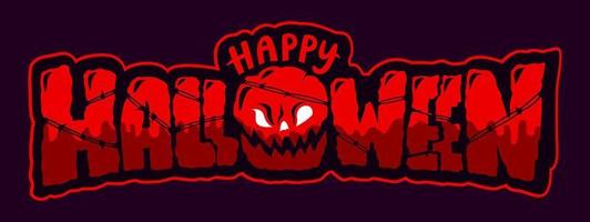 banner de texto feliz halloween, vector