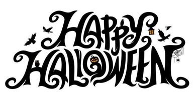 Happy Halloween Text Banner, Vector